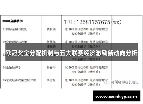 欧冠奖金分配机制与五大联赛经济激励新动向分析 欧冠奖金分配机制与五大联赛经济激励新动向分析